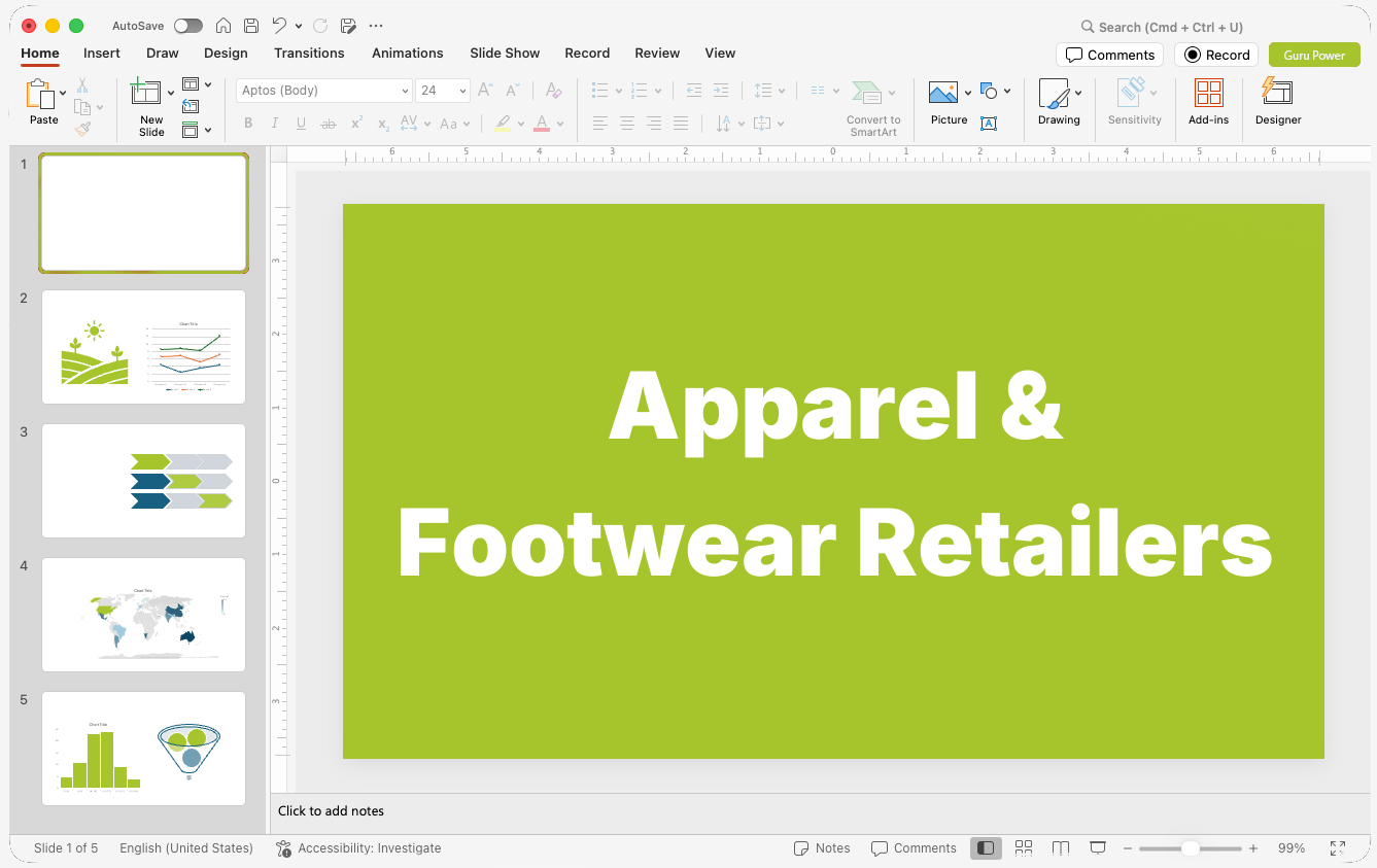 Apparel & Footwear Retailers Presentations