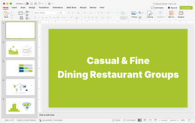 Casual & Fine Dining Restaurant Groups Presentations