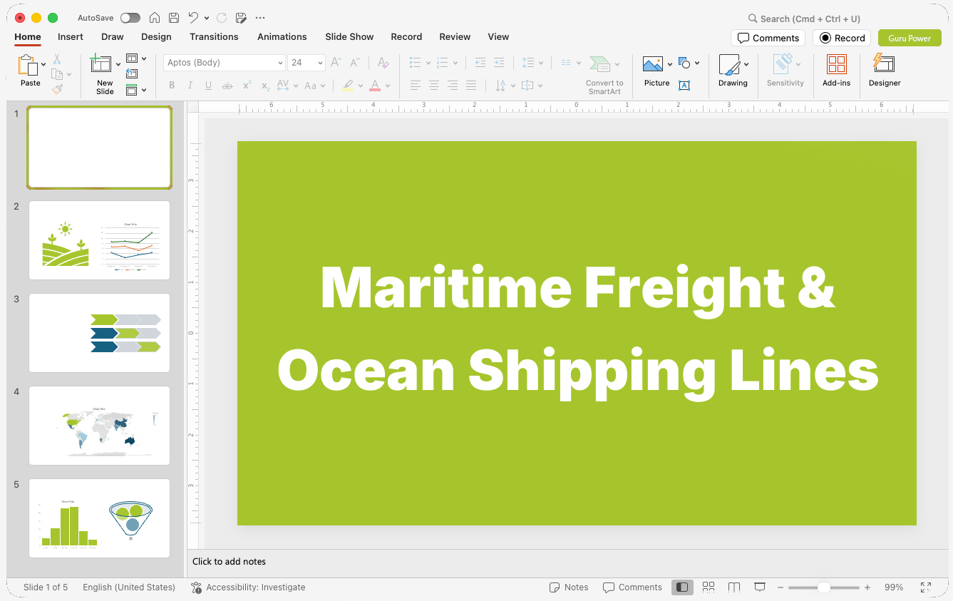 Maritime Freight & Ocean Shipping Lines Presentations
