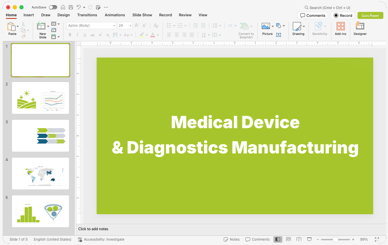 Medical Device & Diagnostics Manufacturing Presentations