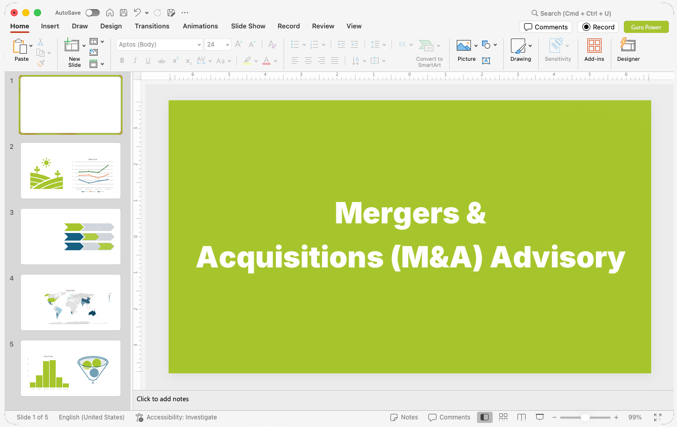 Mergers & Acquisitions (M&A) Advisory Presentations