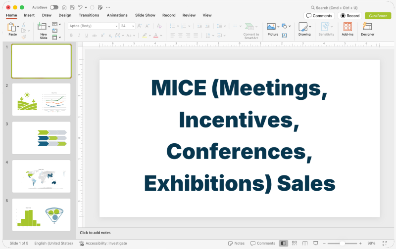 MICE (Meetings, Incentives, Conferences, Exhibitions) Sales Pitch