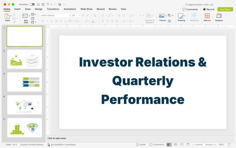 Investor Relations & Quarterly Performance Deck