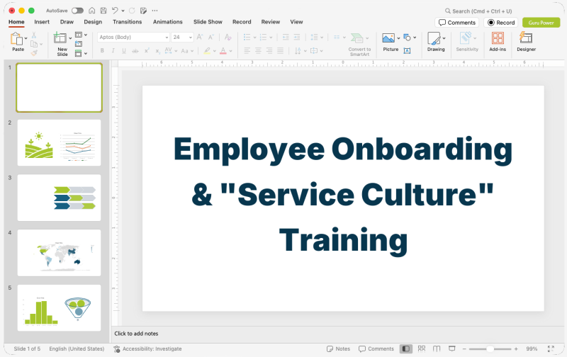 Employee Onboarding & "Service Culture" Training
