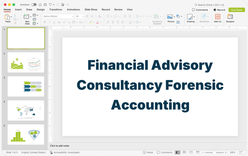 Financial Advisory Consultancy Forensic Accounting Presentation