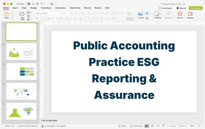 Public Accounting Practice ESG Reporting & Assurance Presentation