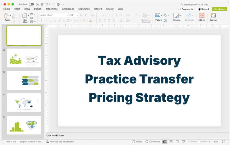 Tax Advisory Practice Transfer Pricing Strategy Presentation