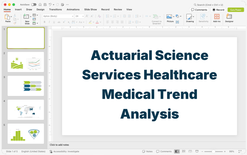 Actuarial Science Services Healthcare Medical Trend Analysis Pitch-Deck