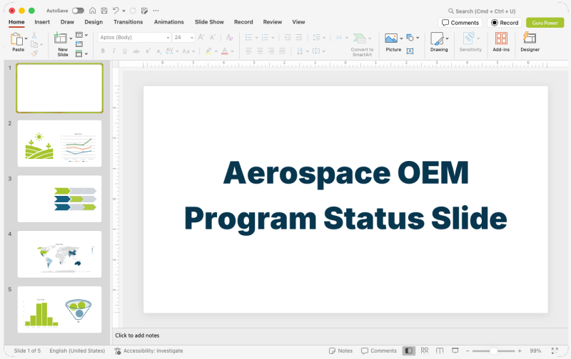 Aerospace OEM Program Status Slide-Deck