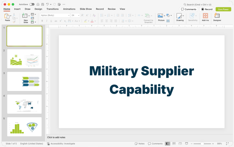 Military Supplier Capability Deck