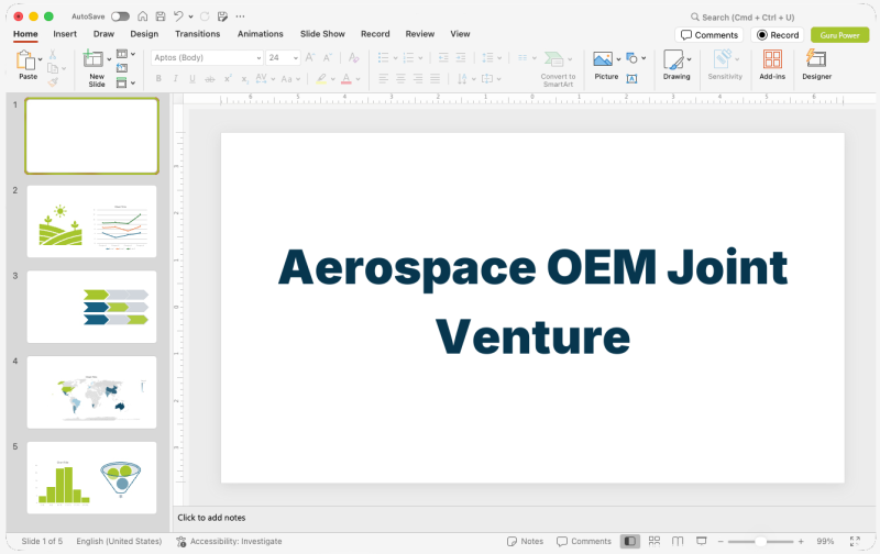 Aerospace OEM Joint Venture Proposal Deck