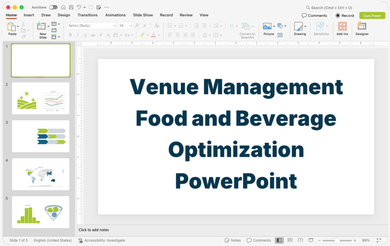 Venue Management Food and Beverage Optimization PowerPoint