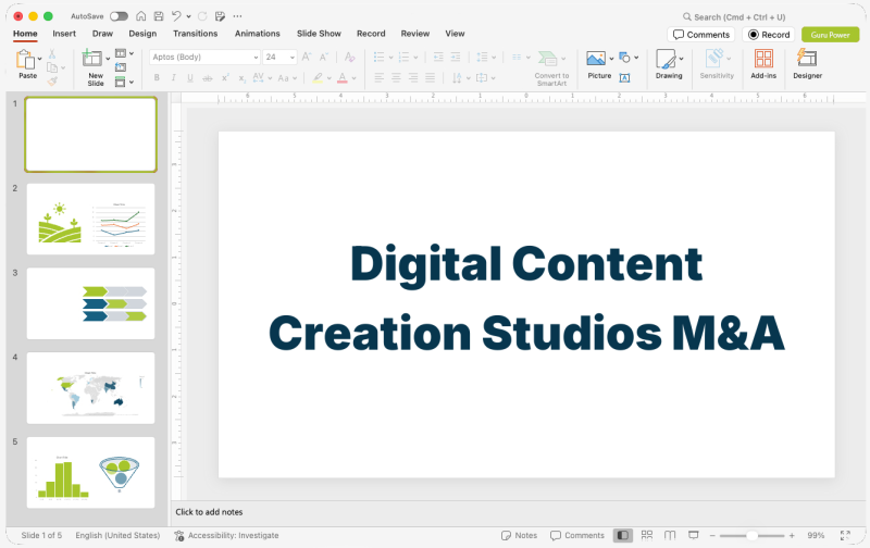 Digital Content Creation Studios M&A Pitch-Deck
