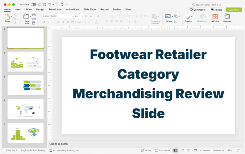 Footwear Retailer Category Merchandising Review Slide-Deck