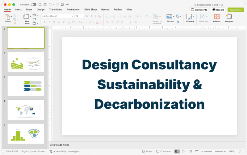 Design Consultancy Sustainability & Decarbonization Presentation