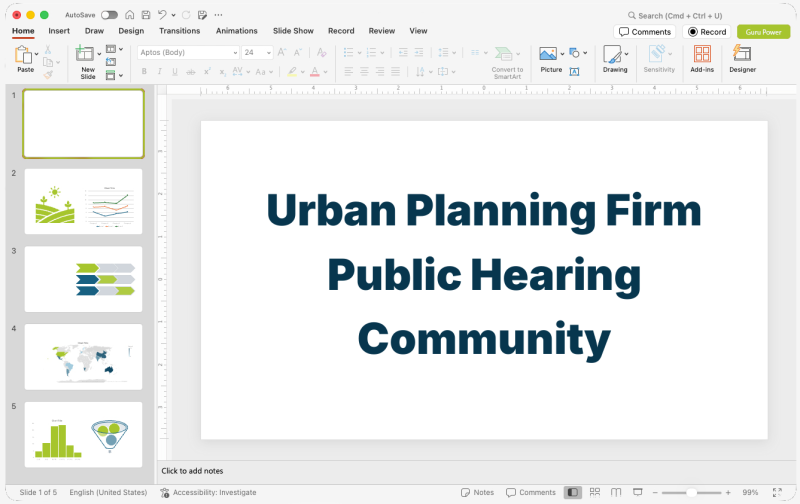 Urban Planning Firm Public Hearing Community Presentation