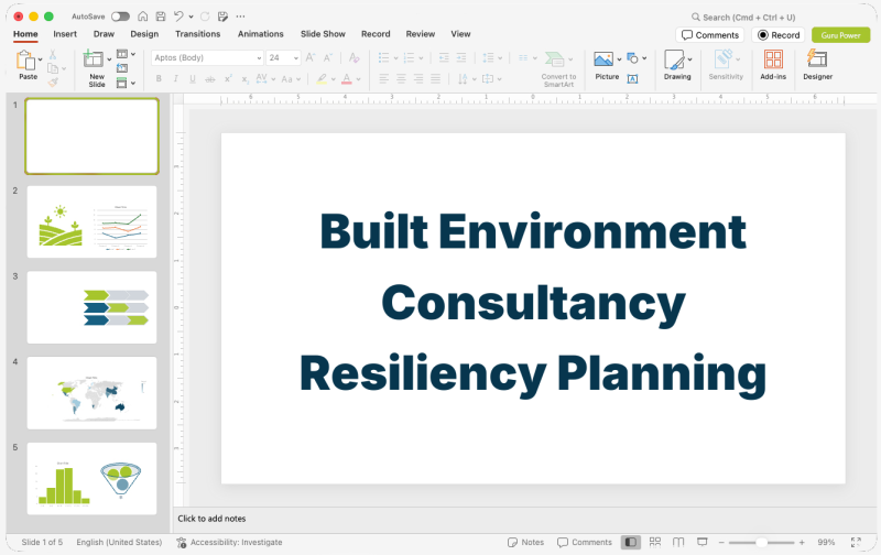 Built Environment Consultancy Resiliency Planning Presentation