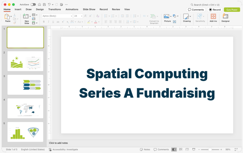Spatial Computing Series A Fundraising Presentation