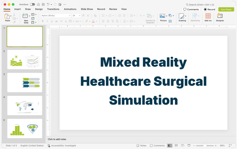 Mixed Reality Healthcare Surgical Simulation Presentation