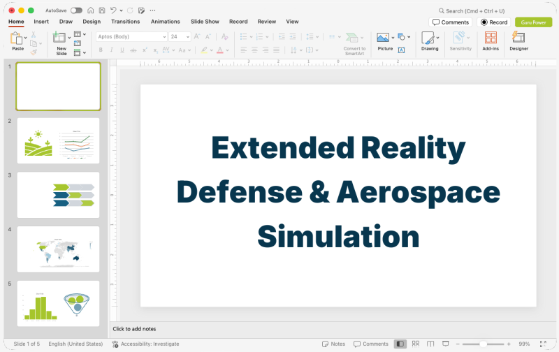 Extended Reality Defense & Aerospace Simulation Presentation