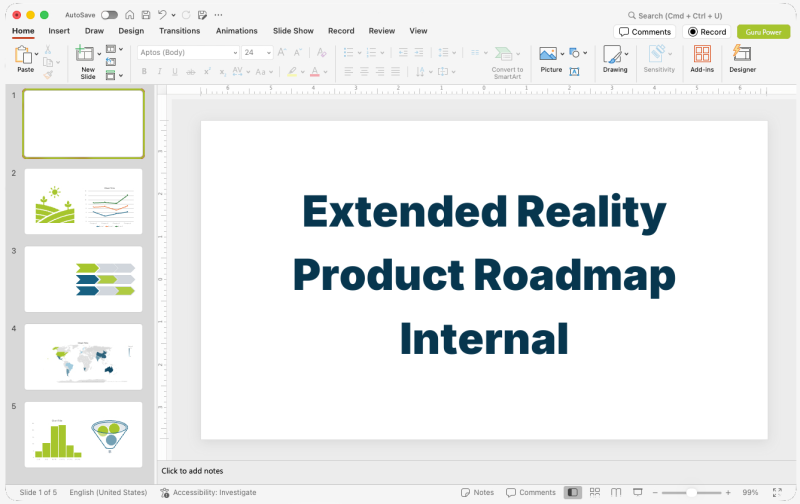 Extended Reality Product Roadmap Internal Presentation