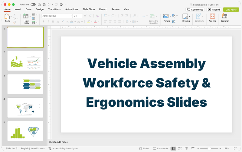 Vehicle Assembly Workforce Safety & Ergonomics Slides