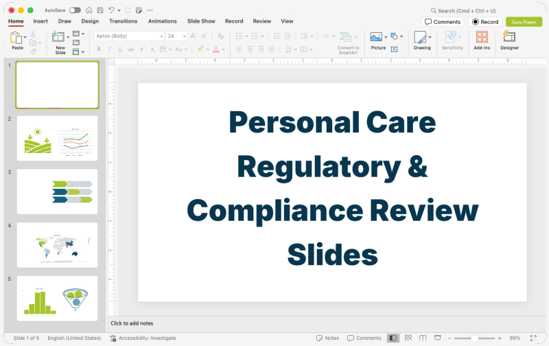 Personal Care Regulatory & Compliance Review Slides