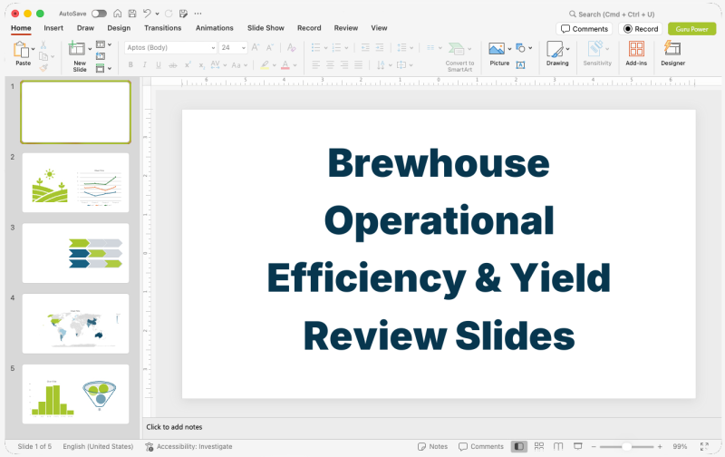 Brewhouse Operational Efficiency & Yield Review Slides