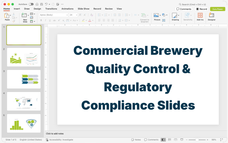 Commercial Brewery Quality Control & Regulatory Compliance Slides