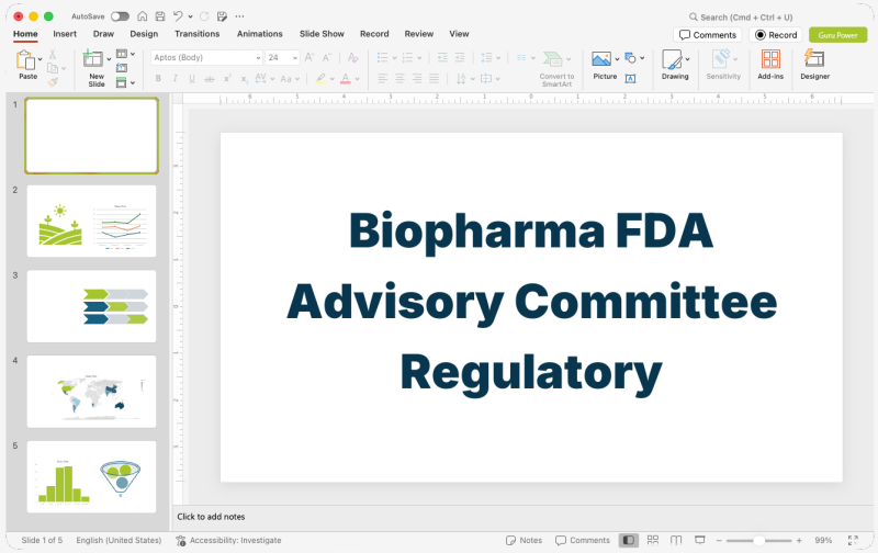 Biopharma FDA Advisory Committee Regulatory Presentation