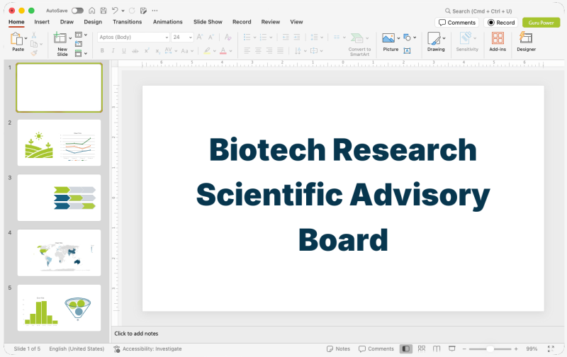 Biotech Research Scientific Advisory Board Pitch Deck