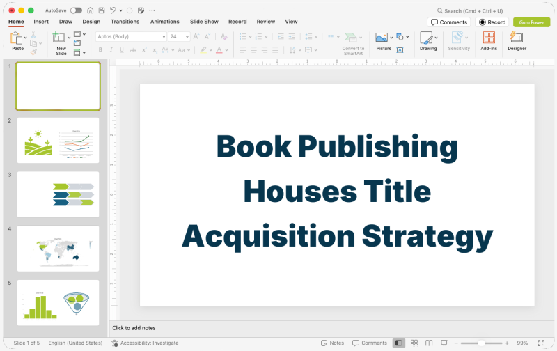 Book Publishing Houses Title Acquisition Strategy Presentation