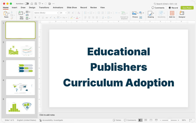 Educational Publishers Curriculum Adoption Presentation