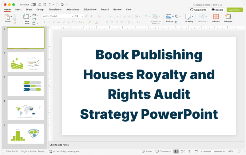 Book Publishing Houses Royalty and Rights Audit Strategy PowerPoint