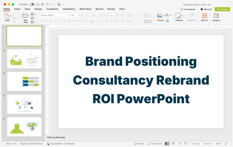 Brand Positioning Consultancy Rebrand ROI PowerPoint