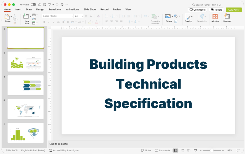 Building Products Technical Specification Presentation