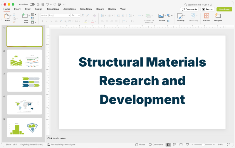 Structural Materials Research and Development Pitch-Deck