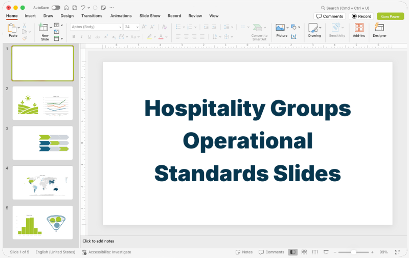 Hospitality Groups Operational Standards Slides