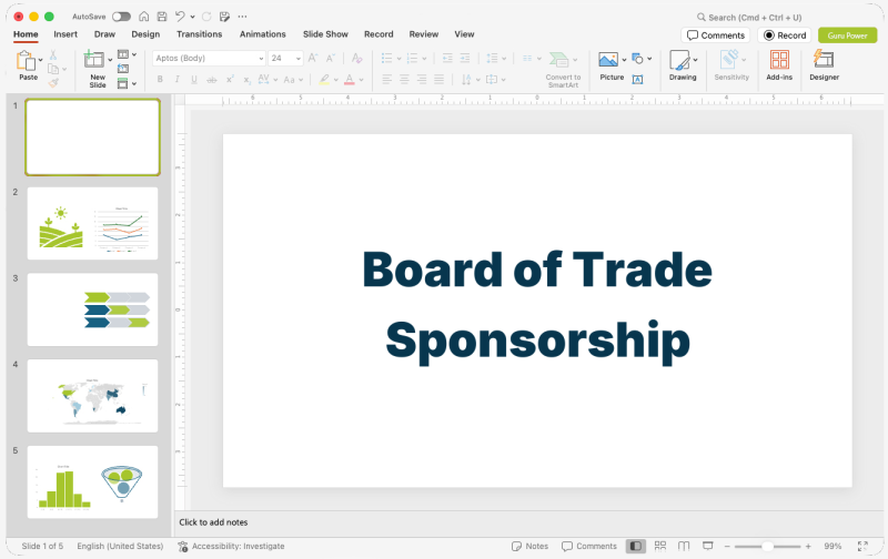 Board of Trade Sponsorship Pitch-Deck