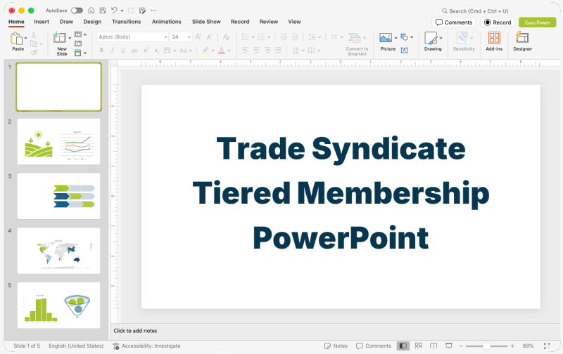 Trade Syndicate Tiered Membership PowerPoint