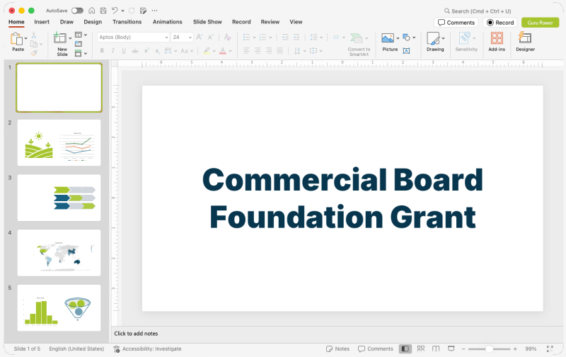 Commercial Board Foundation Grant Pitch-Deck