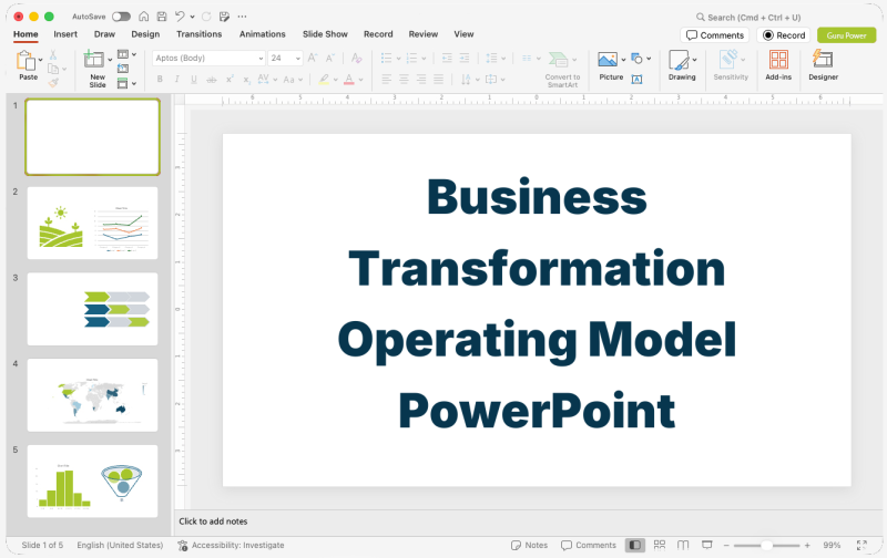 Business Transformation Operating Model PowerPoint