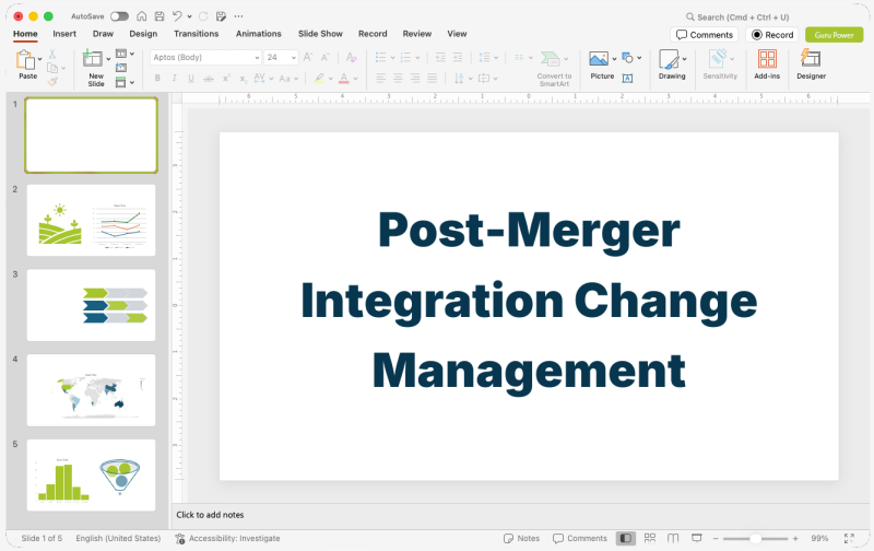 Post-Merger Integration Change Management Presentation