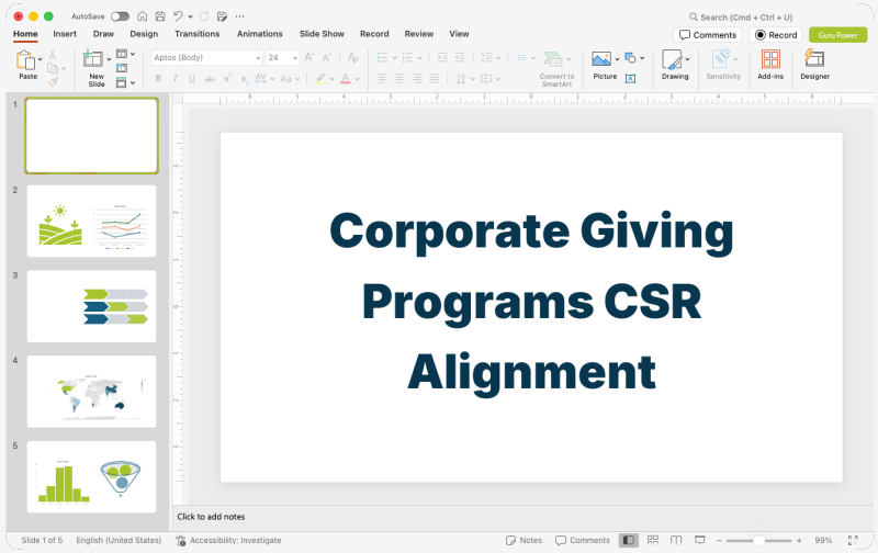 Corporate Giving Programs CSR Alignment Presentation