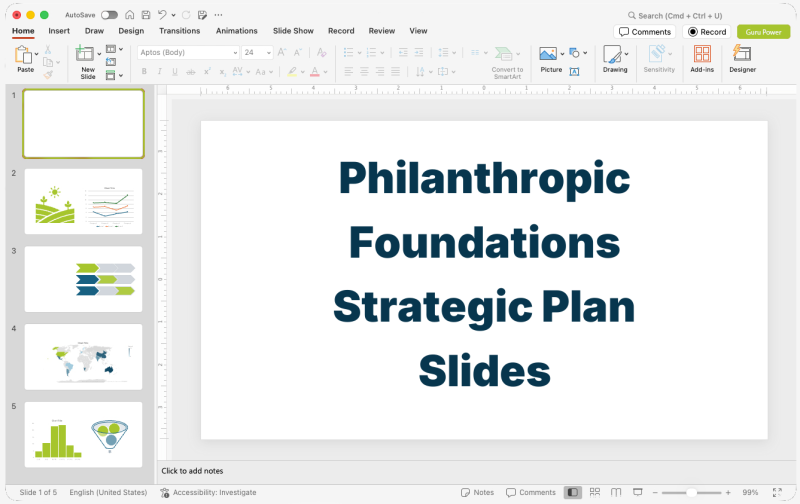 Philanthropic Foundations Strategic Plan Slides