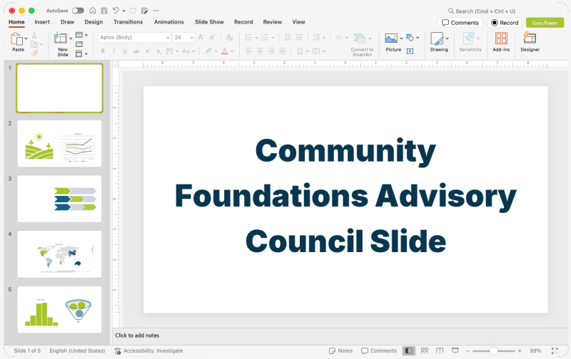 Community Foundations Advisory Council Slide-Deck