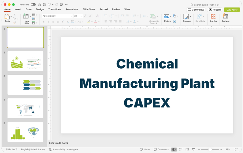 Chemical Manufacturing Plant CAPEX Pitch-Deck