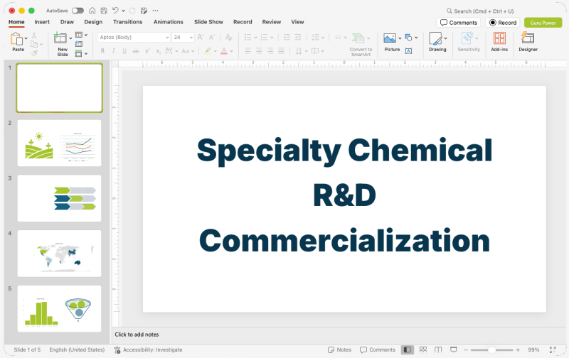 Specialty Chemical R&D Commercialization Pitch-Deck