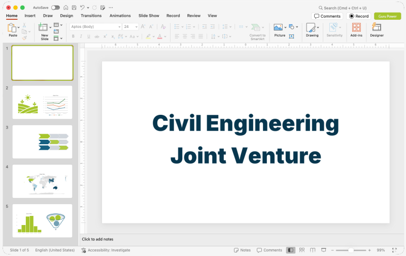 Civil Engineering Joint Venture Pitch-Deck