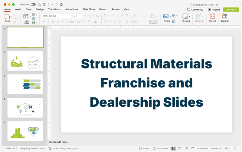 Structural Materials Franchise and Dealership Slides